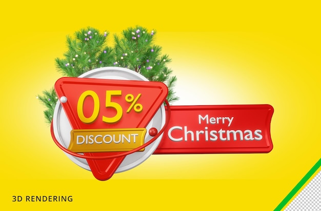 3d rendering merry christmas 05 sale premium psd