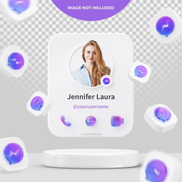 PSD 3d-rendering messenger-profiel