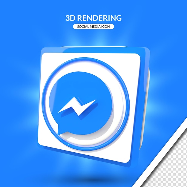 3d rendering messenger social media icon