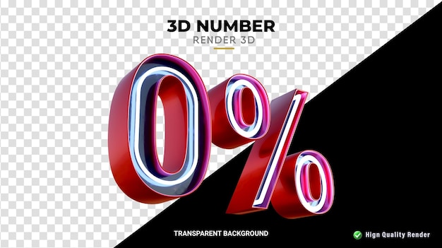 3D-rendering met 0 procent korting neonontwerp van hoge kwaliteit