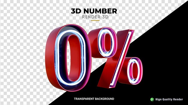 3D-rendering met 0 procent korting neonontwerp van hoge kwaliteit