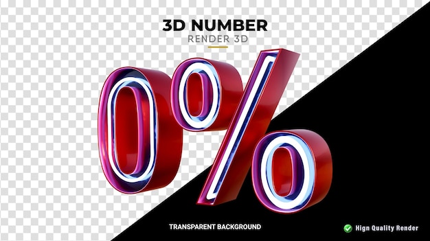 3D-rendering met 0 procent korting neonontwerp van hoge kwaliteit