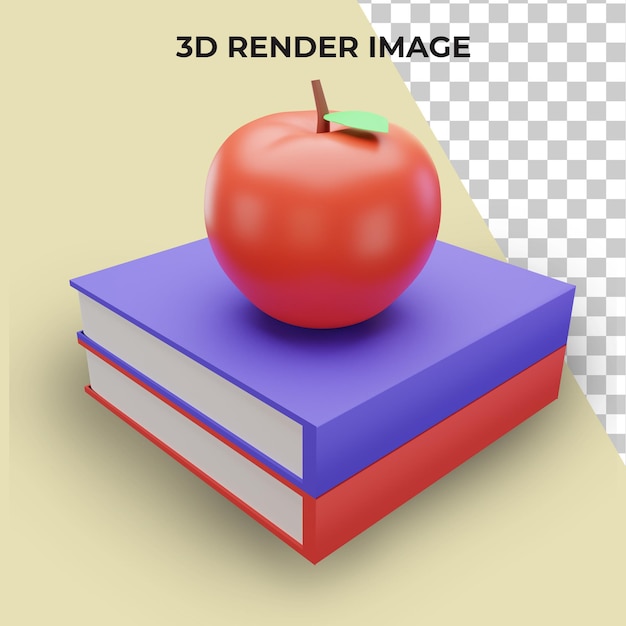 3D-rendering met terug naar school concept premium psd