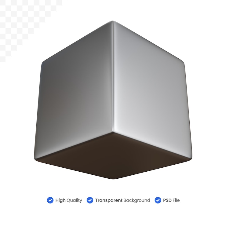 3d rendering metal box isolated