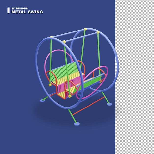 3d rendering metal swing icon