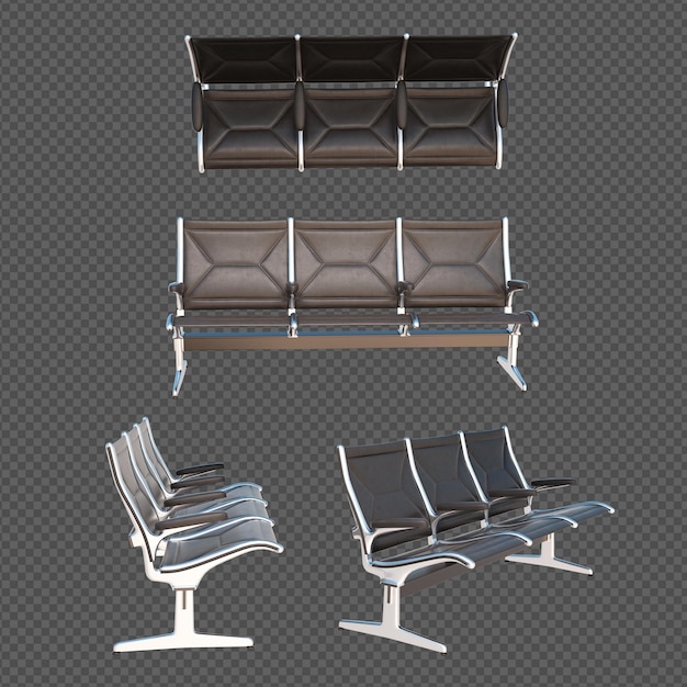 PSD 3d-rendering meubels en accessoires