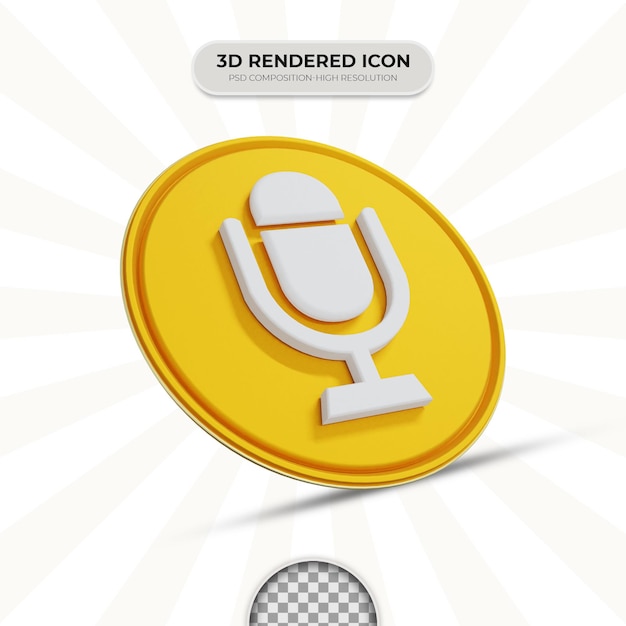 3d rendering microphone icon