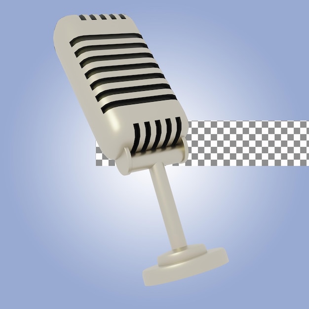 PSD 3d rendering of microphone