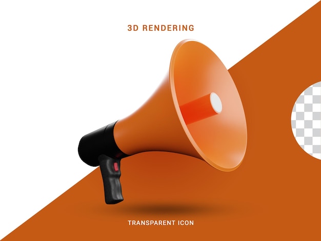 3D rendering MikeMegaphone icon for composition