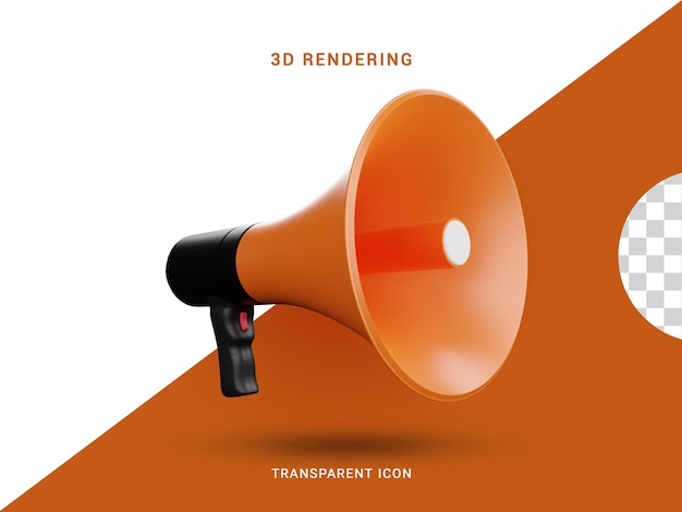 3d rendering mikemegaphone icon for composition