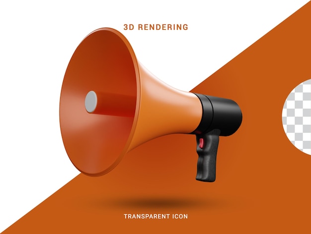 3D-rendering MikeMegaphone-pictogram voor compositie