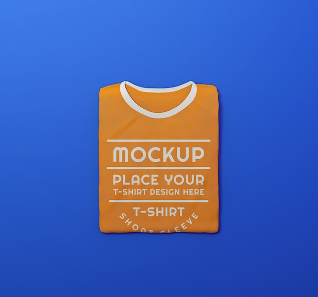 PSD 3d rendering of minimal tshirt mockup