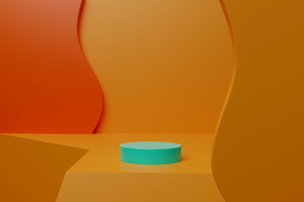 3d рендеринг минималистский подиум для размещения продукта