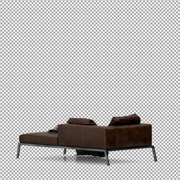 Rendering 3d del divano minimalista isolato