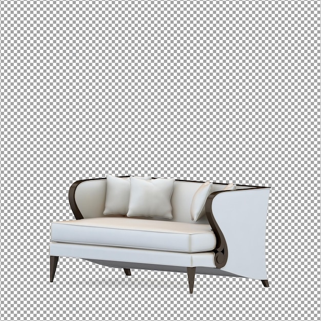 Rendering 3d del divano minimalista isolato