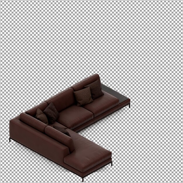 Rendering 3d del divano minimalista isolato