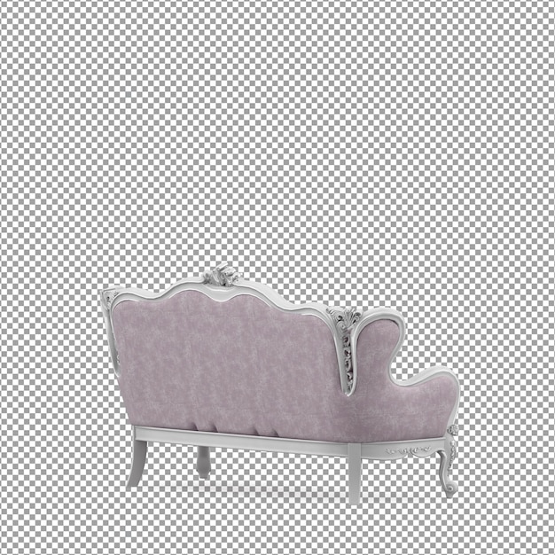 PSD 3d rendering of minimalist sofa isolated