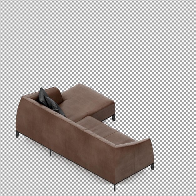 PSD 3d rendering of minimalist sofa isolated