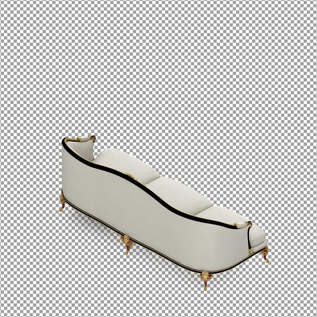 PSD 3d rendering of minimalist sofa isolated