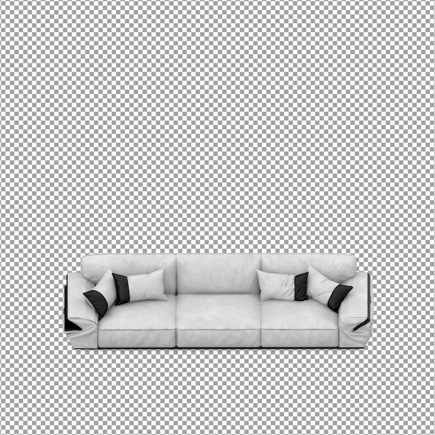 Rendering 3d del divano minimalista isolato