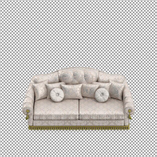 3D rendering of minimalist sofa isolated