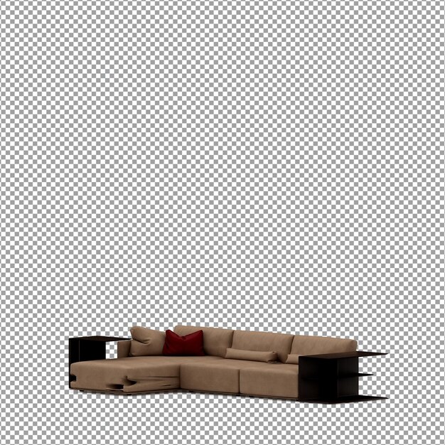 Rendering 3d del divano minimalista isolato