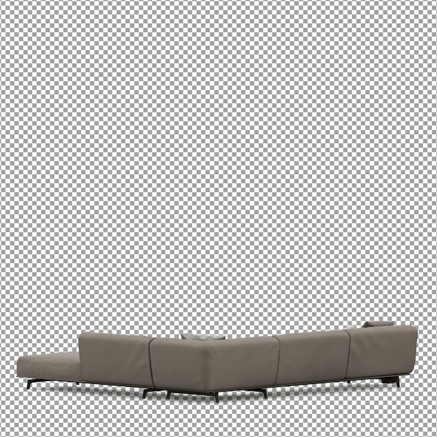 PSD 3d rendering of minimalist sofa isolated