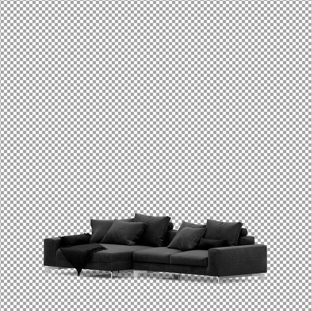 Rendering 3d del divano minimalista isolato