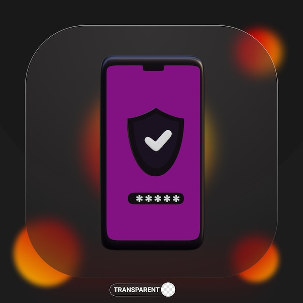 PSD 3d rendering mobile phone security