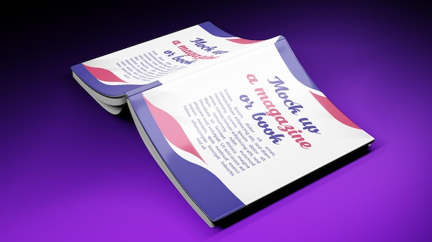 Rendering 3d per la copertina del libro mockup