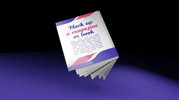 3D Rendering for Mockup Flying Book Cover