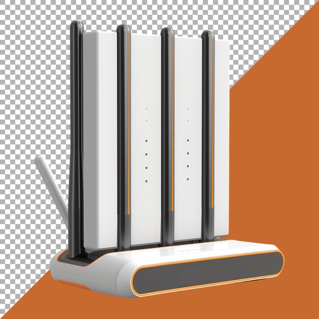3d rendering of a modem or router for wifi on transparent background ai generated
