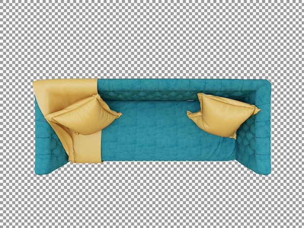 3d rendering of modern fabric sofa with wooden interior isolated