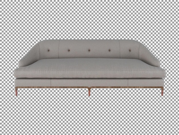 3d rendering of modern fabric sofa with wooden interior isolated