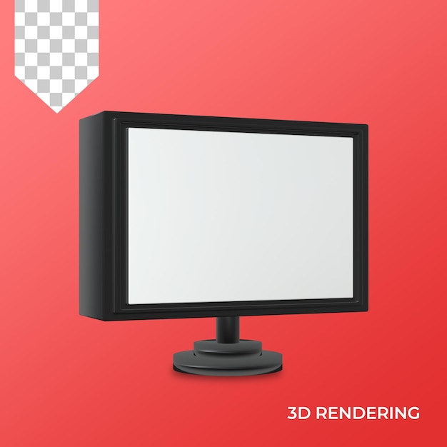 PSD icona del monitor di rendering 3d psd premium