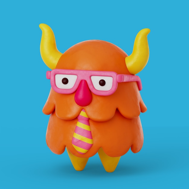 PSD 3d rendering of monsters icon