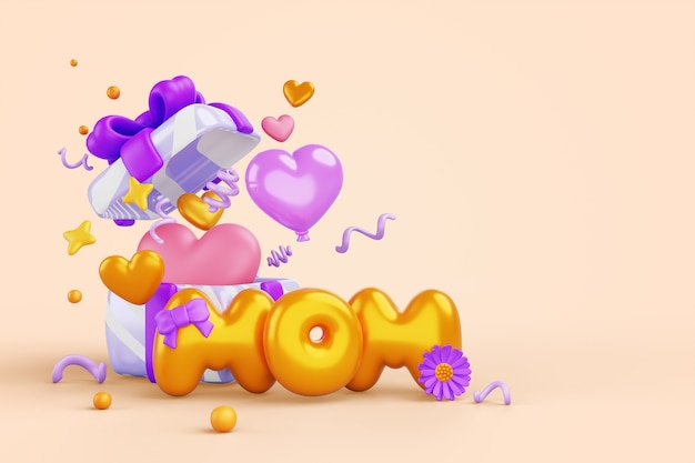 3d rendering of  mother's day sales background