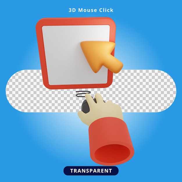 Rendering 3d con clic del mouse illustrazione