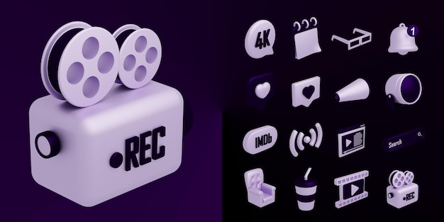 3D rendering movie and video element