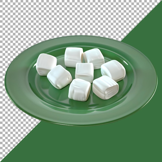 PSD 3d rendering of a mushrooms in a plate on transparent background ai generated