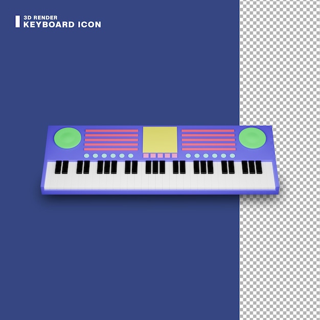 PSD 3d-rendering muziek toetsenbord icoon