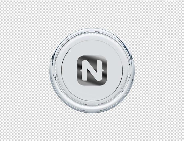 3d-rendering nativescript pictogram zilver glanzend