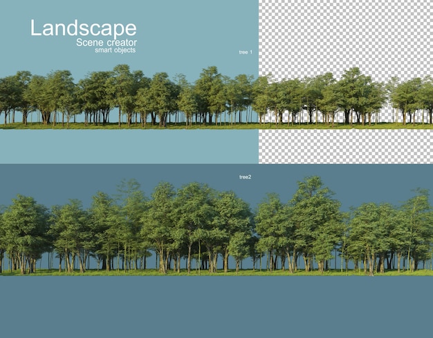 PSD rendering 3d del rendering di paesaggi naturali