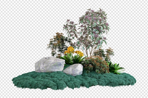 PSD 3d rendering of nature scenery rendering