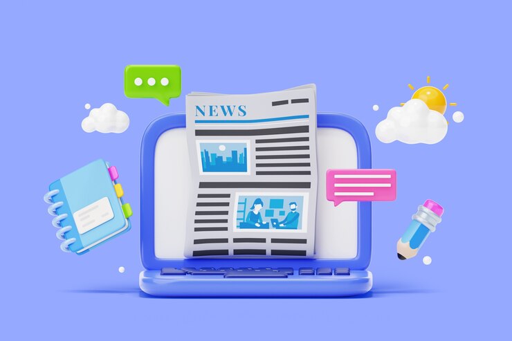 PSD 3d rendering of news sales background