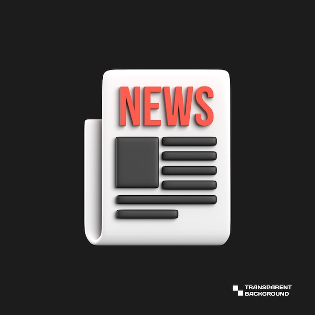 3d rendering newspaper application icon