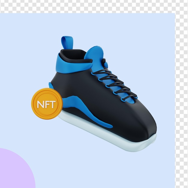 3d rendering of nft fashion shoes