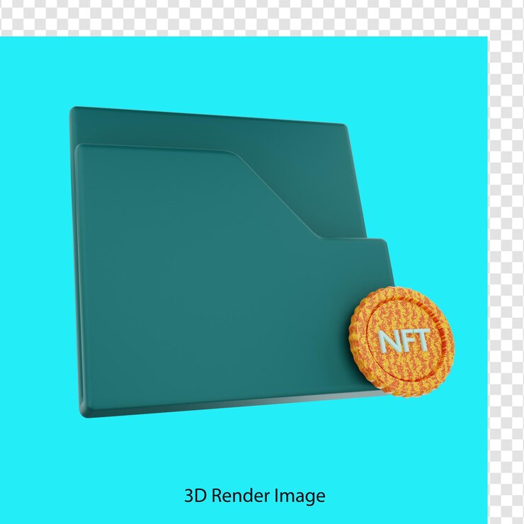 PSD 3d rendering nft file icon