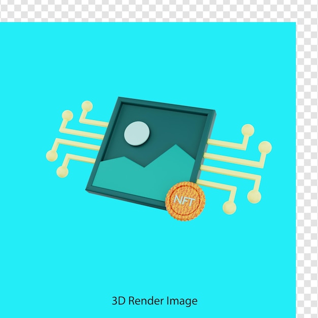 PSD 3d-rendering nft-pictogramafbeeldingen