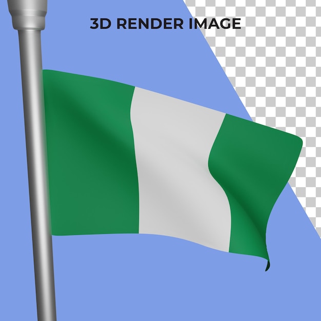 3d rendering of nigeria flag concept nigeria national day premium psd